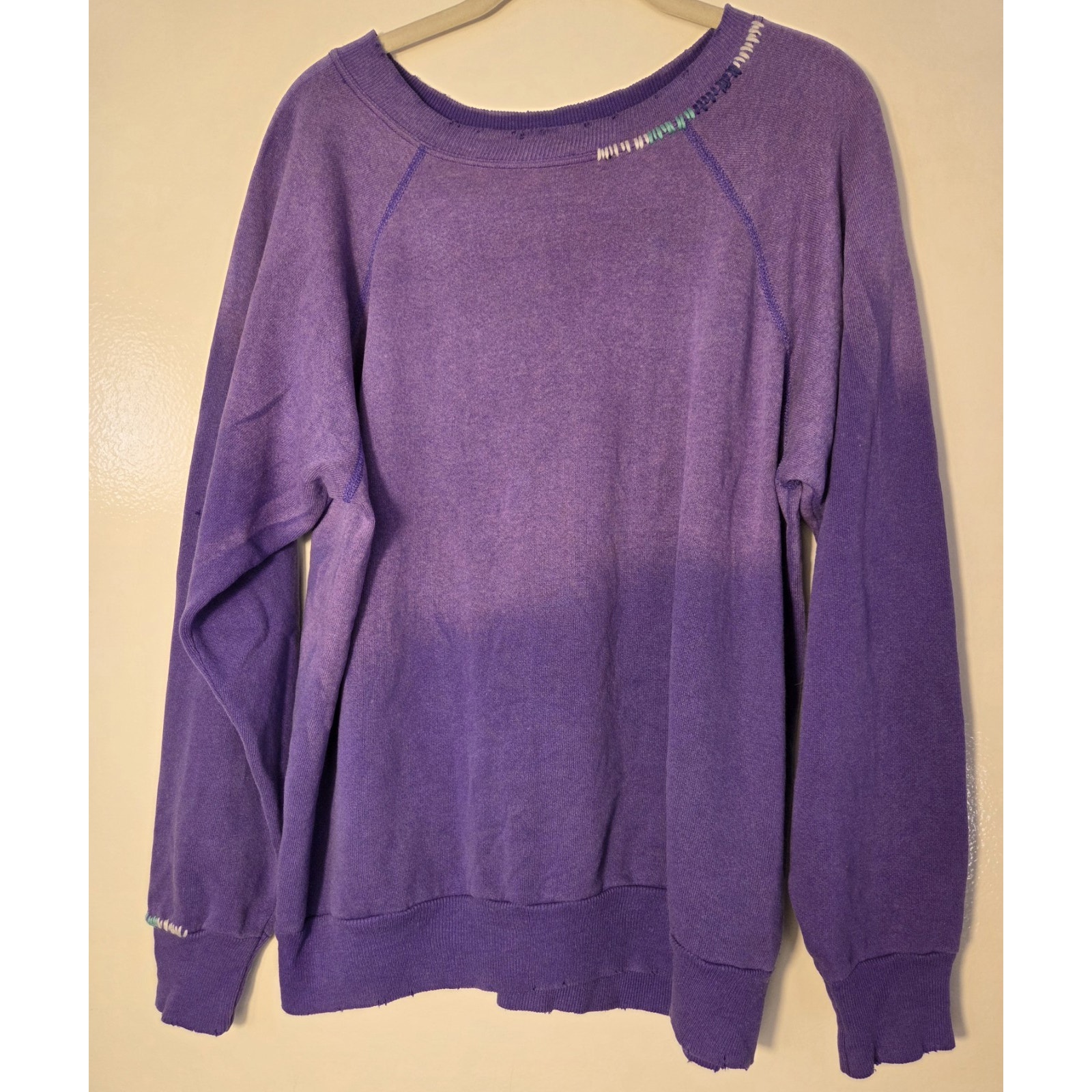 I Stole My Boyfriends Shirt Ismbs Sweatshirt Purple Ombre Distressed Relaxed L